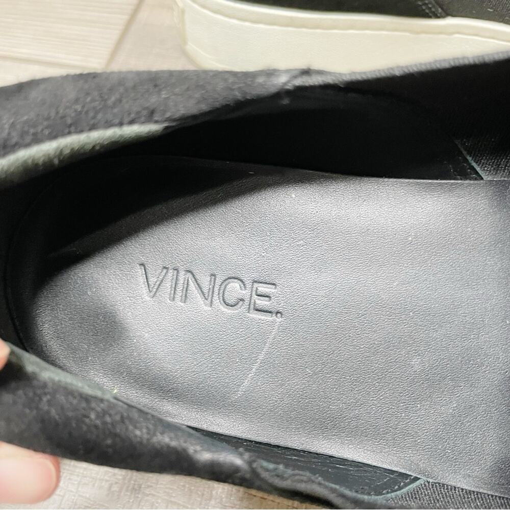 Vince Warren Leather Slip On Platform Sneakers Black Size 8 - Picture 4 of 7